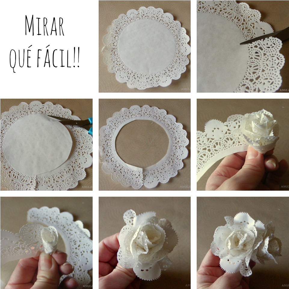 Lace Paper Flower - Diy Lace Flowers (1000x1000), Png Download