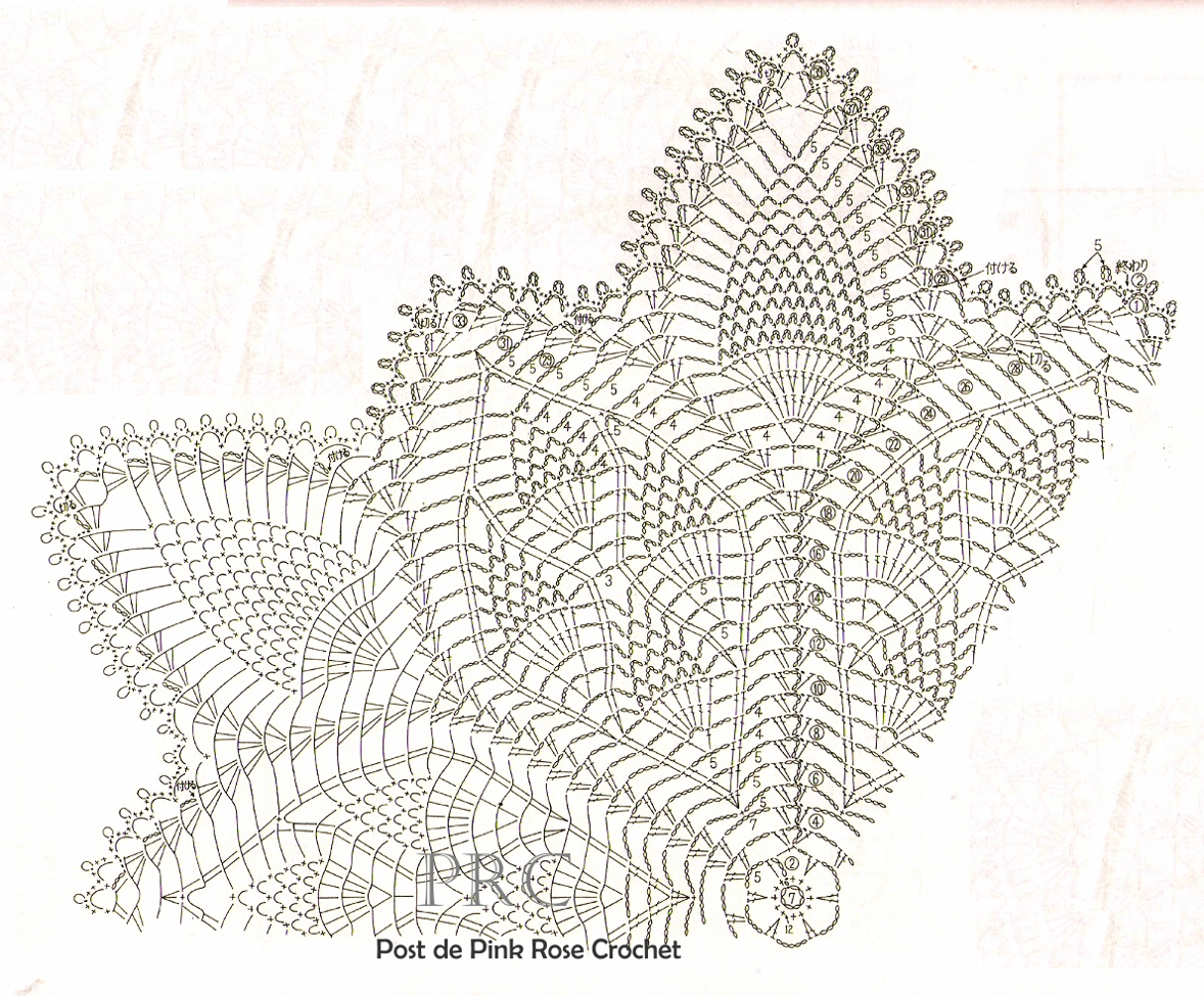 Centrinho Festival De Abacaxis Grafico1 Pink Rose Crochet - Crochet (1178x975), Png Download