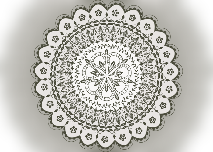 Color Palette Ideas From Doily Black And White Circle - Mandala Wall Calendar (700x500), Png Download