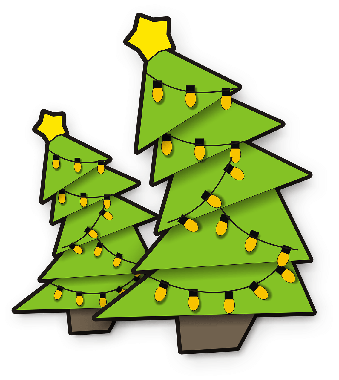 Pine, Tree, Lights, Christmas Tree, Png, Xmas - Christmas Tree (642x720), Png Download