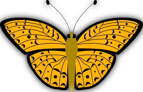 Yellow Butterfly Clipart - Flying Butterfly Clipart Yellow (600x387), Png Download