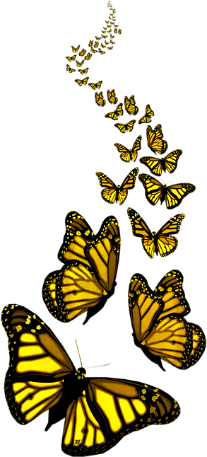 Bleed Area May Not Be Visible - Yellow Butterfly No Background (370x700), Png Download