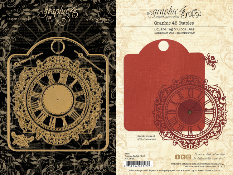 Square Tag & Clock Dies - Graphic 45 Metal Dies (746x746), Png Download