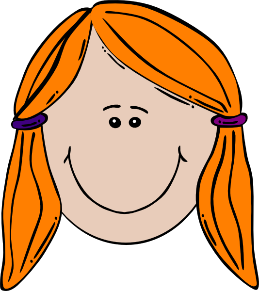 Ginger Girl Clip Art - Ginger Hair Clip Art (534x600), Png Download