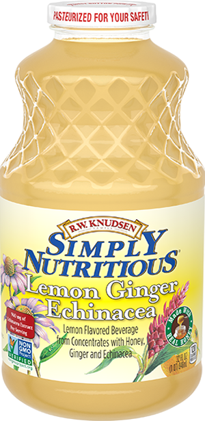 Lemon Ginger Echinacea - Rw Knudsen Simply Nutritious 100% Juice, Natural - (300x615), Png Download