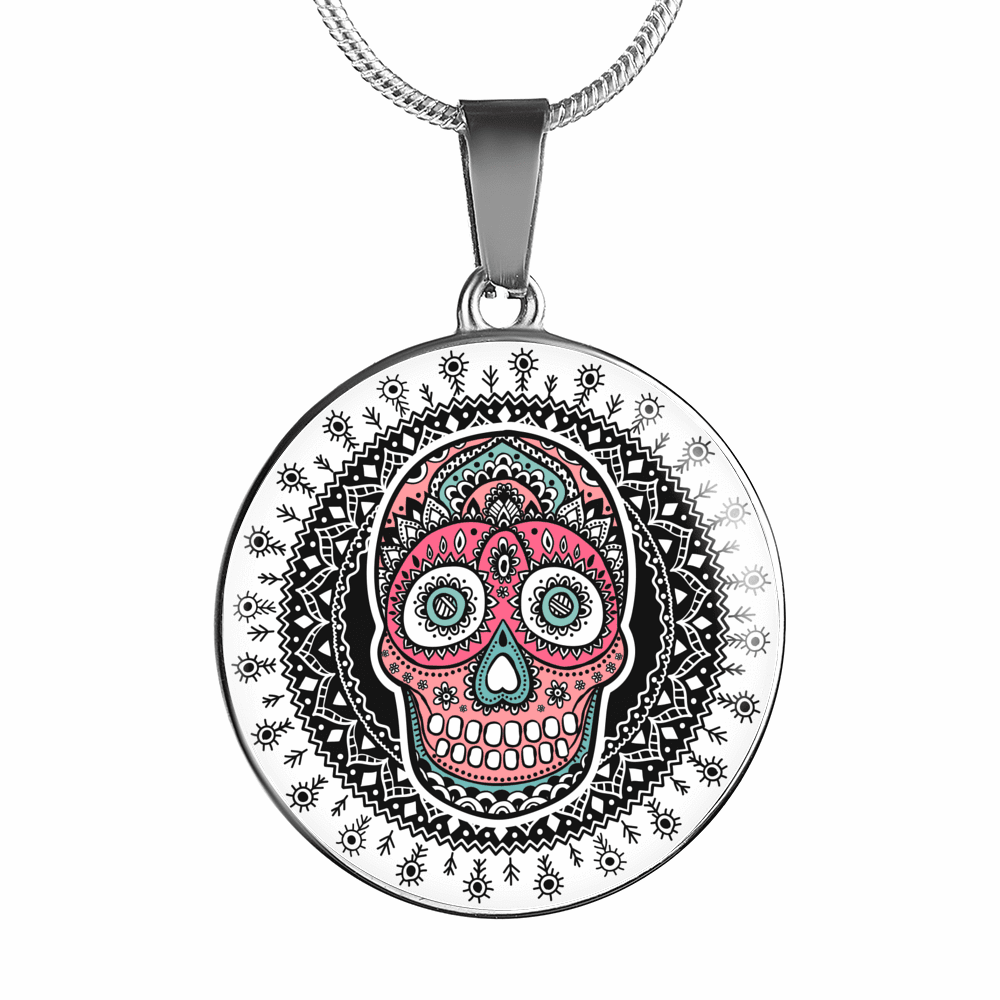 Shineon Fulfillment Jewelry Luxury Necklace Pink & - Interestprint Custom Sugar Skull Dia De Los Muertos (1000x1000), Png Download