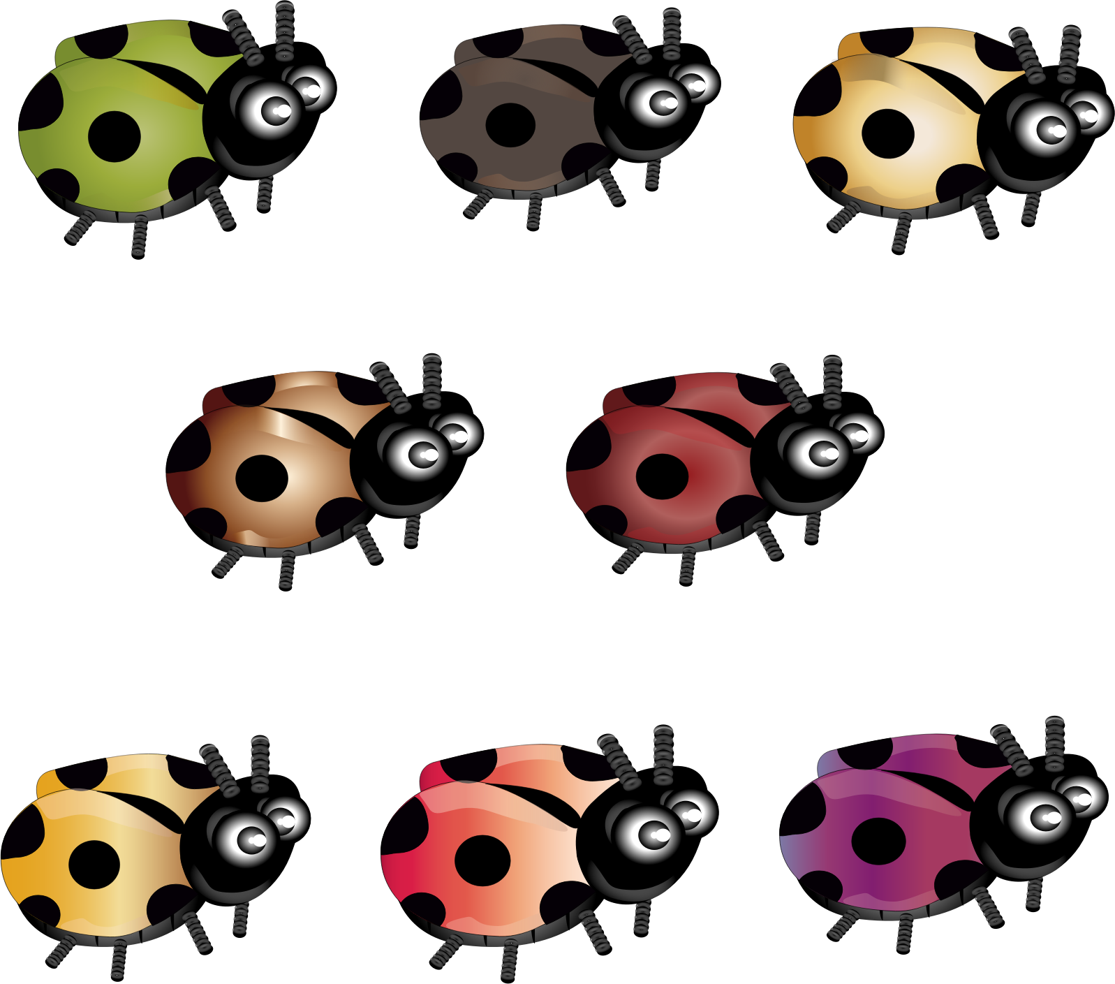 Ladybird Beetle Color Drawing Red - 8 Bugs Clipart (385x340), Png Download