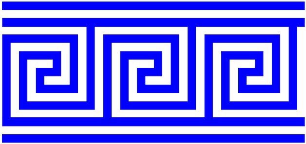 Blue, Border, Greek, Key, Pattern, Repeating, Square - Greek Stuff (640x320), Png Download