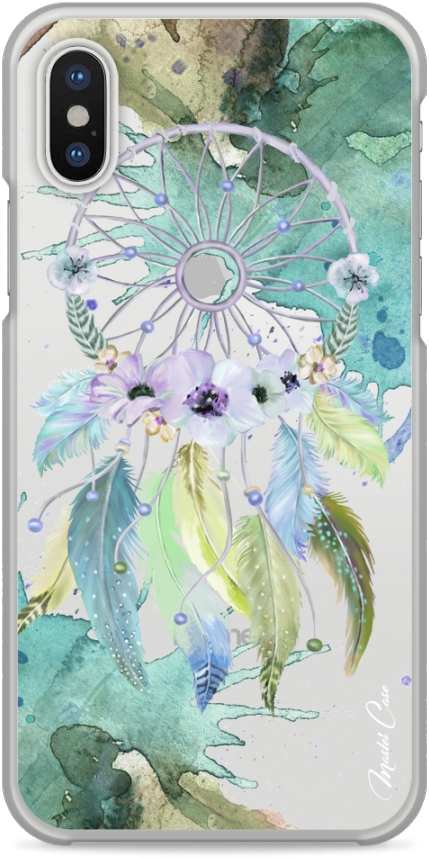 Coque Iphone X Green Watercolor Floral Dreamcatcher - Iphone 7 (1230x900), Png Download