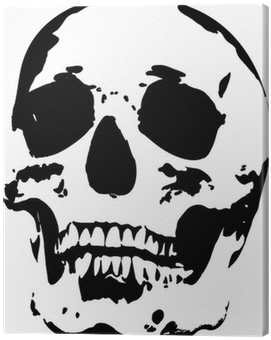 Black Skull Silhouette Isolated On White Canvas Print - Totenkopf Silhouette (400x400), Png Download
