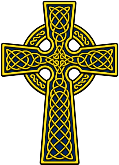 Celtic Cross Clipart Yellow Png - Celtic Cross Black And White (400x540), Png Download