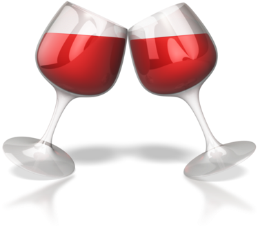Wine Glass - Clip Art Wine In Glasses (400x332), Png Download
