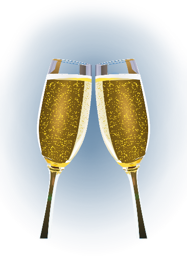 Clipart Library Library New Year Champagne Glasses - Clip Art (366x500), Png Download