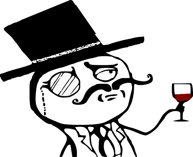 Monocle, Gentleman, Wine Glass, Topper, Cheers, Toast - Monocle Guy (640x523), Png Download