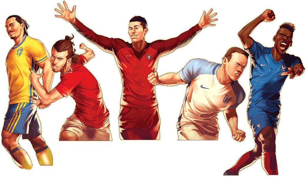 Heroes Of Euro - Hình Vẽ Zlatan Ibrahimovic (1600x900), Png Download
