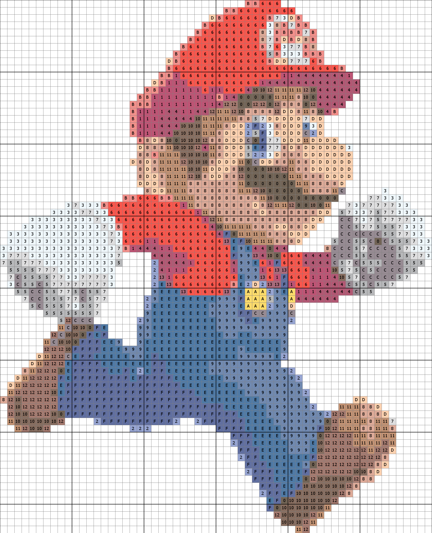 Mario Running 20 Colors Cross Stitch Pattern - Mario Correndo (1800x2220), Png Download