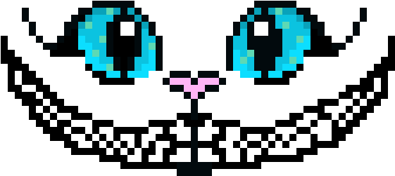 Cheshire Cat Pixel Art - Alice In Wonderland Pixel Art (670x390), Png Download