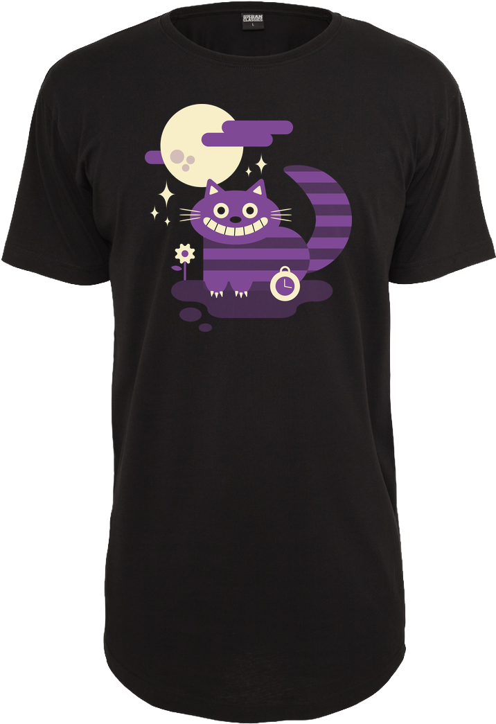 Cute Cheshire Cat Urban Classics Long Tee Shirt Front (1044x1044), Png Download