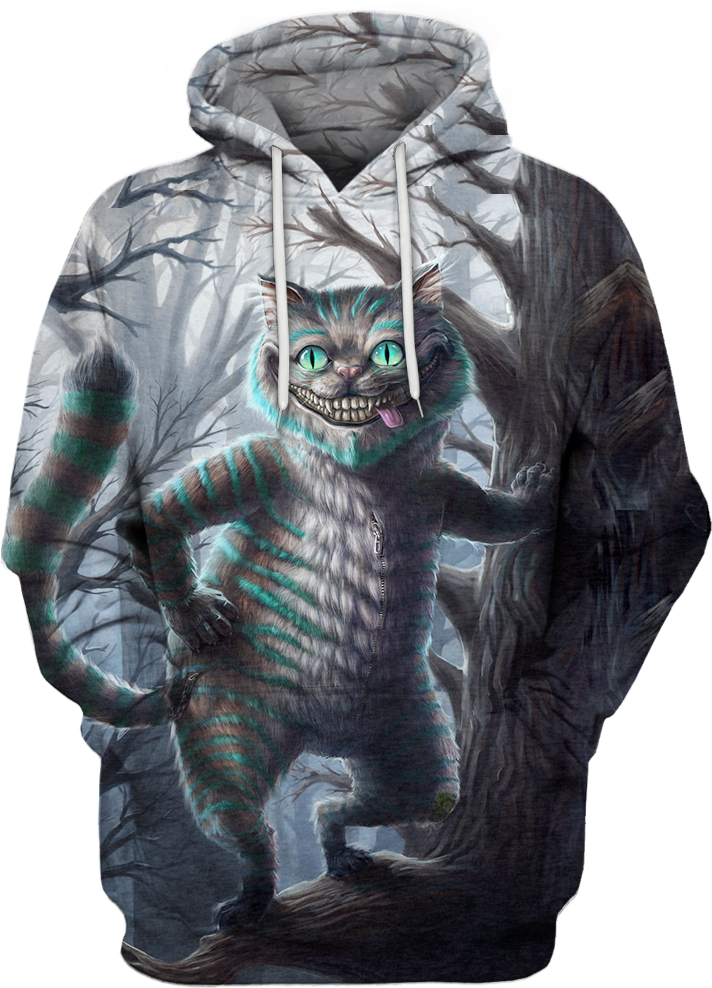 Cheshire Cat Alice In Wonderland 3d Hoodie - Alice In Wonderland (1045x1044), Png Download
