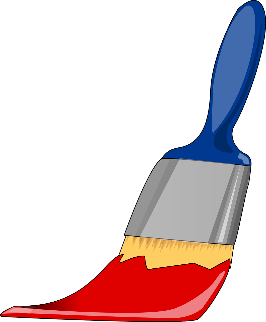 Paintbrush Free Paint Brush Clip Art Clipart - Red Paint Brush Clip Art (480x597), Png Download