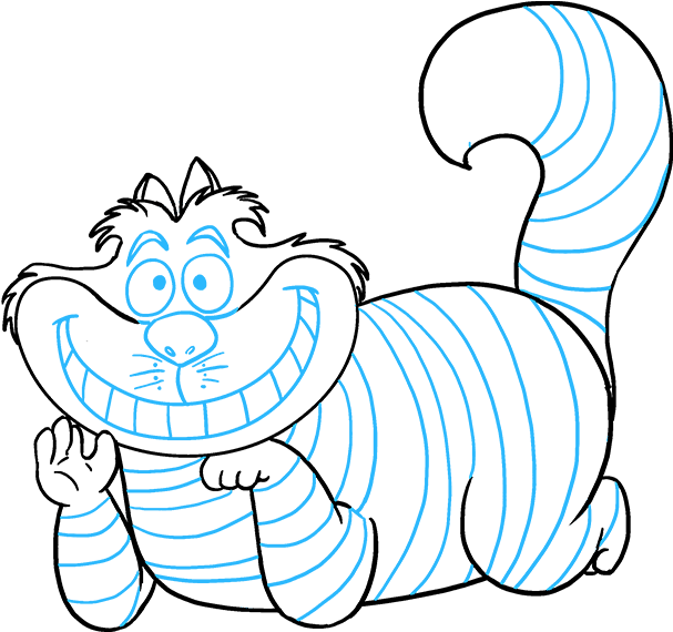 How To Draw Cheshire Cat - Drawing (680x678), Png Download