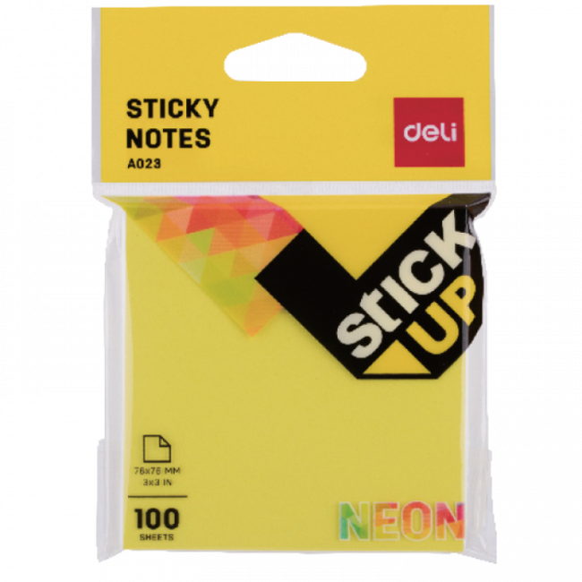 Deli Ea02302 Super Sticky Neon 3 X 3 100s - Deli Pvp Strong Stickiness Smooth Appliaction Glue (650x650), Png Download