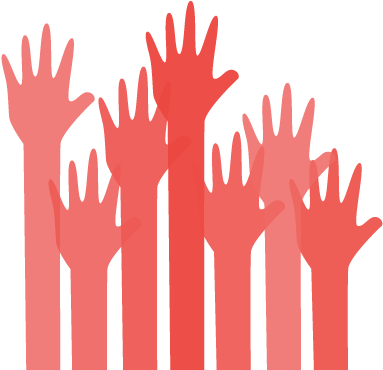 A Group Raising Their Hands - Charleston Wrap (400x400), Png Download