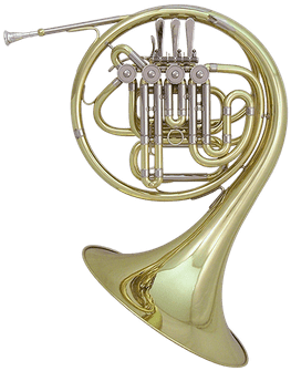 Brass Post Horn - Kanstul 335 Geyer Series Double Horn 335 (400x400), Png Download