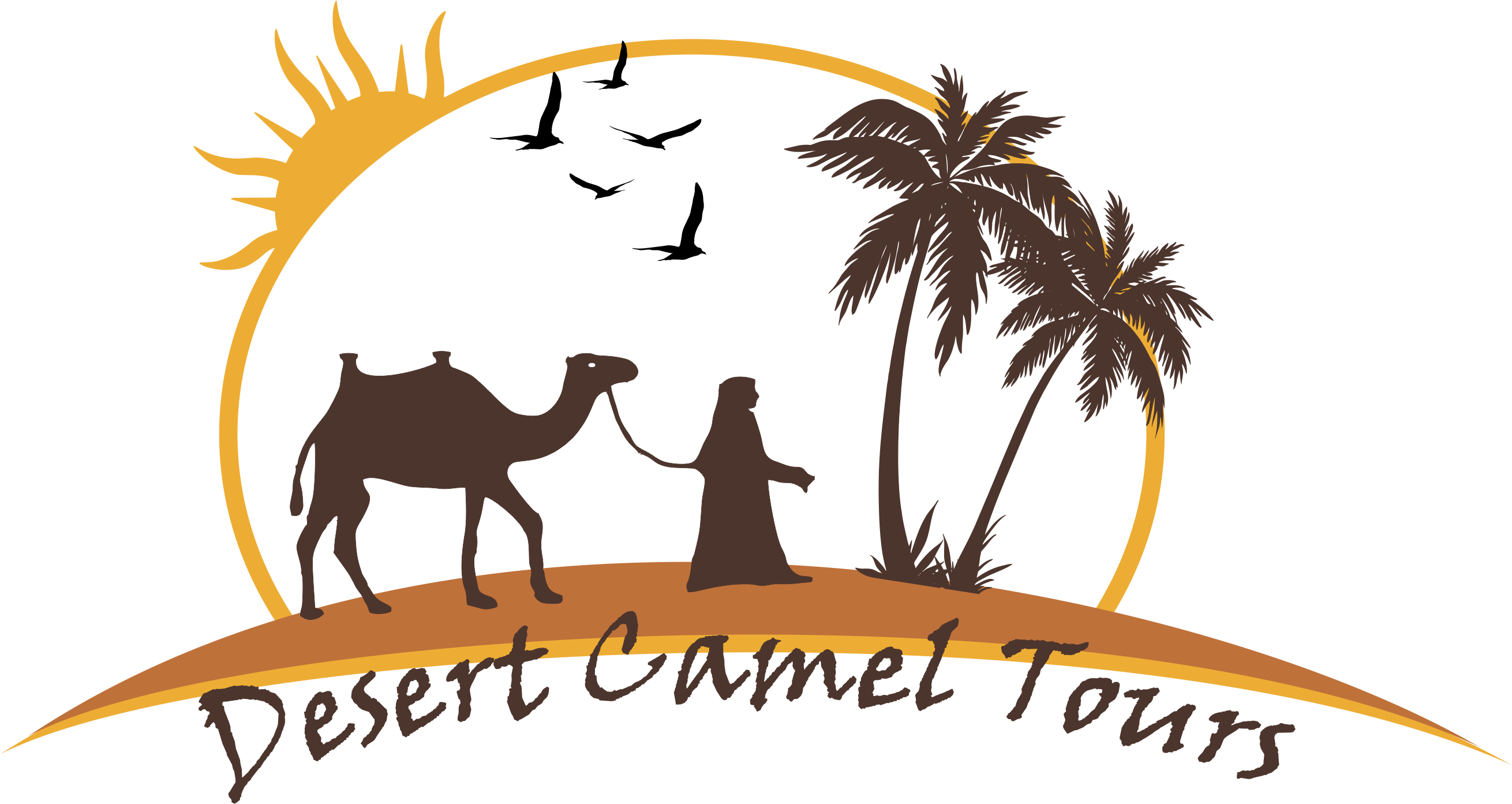 Clip Royalty Free Tours - Camal In Desert Logo (2620x1393), Png Download