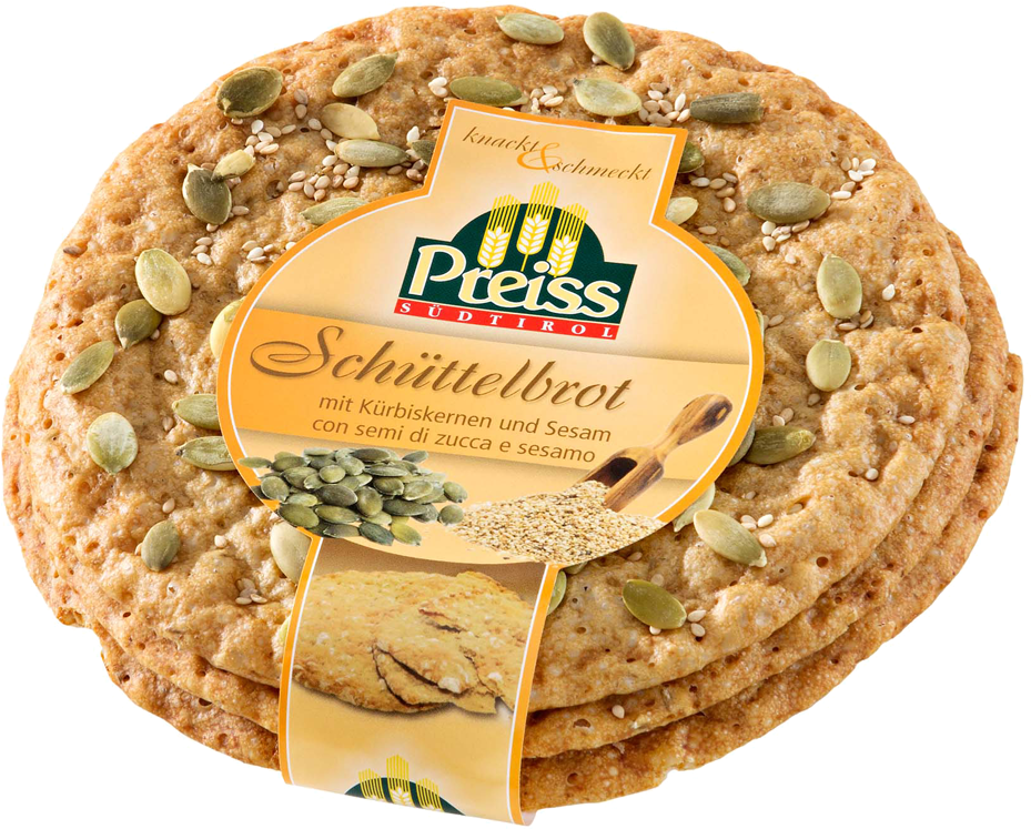 Crisp Bread With Pumpkin And Sesame Seeds - Preiss Schüttelbrot (1000x1000), Png Download