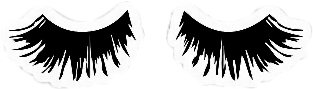 Eyelashes Sticker - Eyelash Print (1024x291), Png Download
