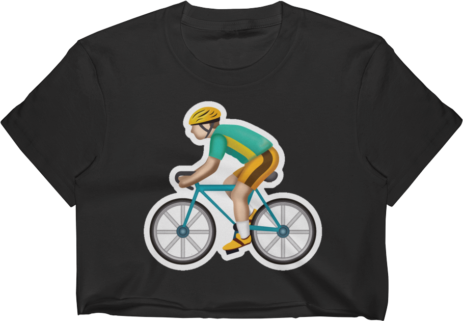 Emoji Crop Top T Shirt - Cycling (1000x1000), Png Download