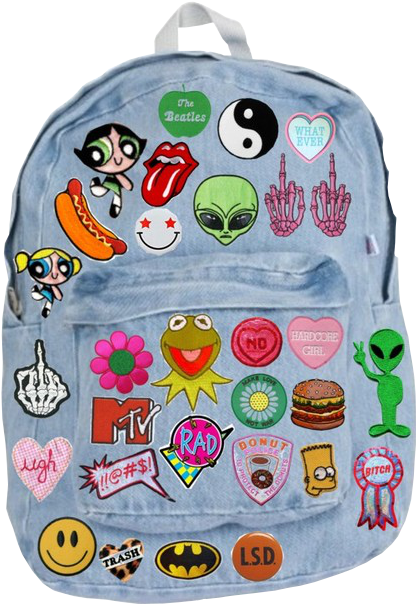 Food Hipster The Beatles Fuck You Bitch Bag Blue Ugh - Diy School Bag Decorations (500x653), Png Download