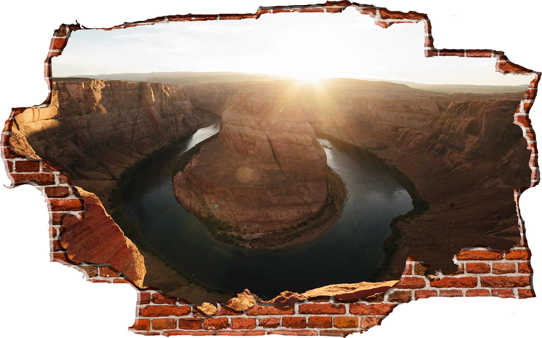Zapwalls Decals Breaking Wall Horses Shoe Bend Grand - Grand Canyon National Park (1800x1122), Png Download