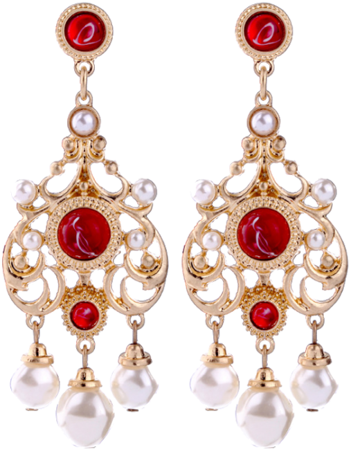 Pearl Chandelier Earrings - Hint Takisi Kupeler (558x744), Png Download