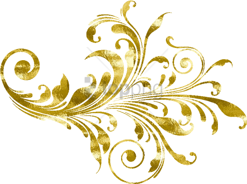 Free Png Flowers Vinyl Wall Art Decal Png Image With - Ornamentos Dorados Png (850x633), Png Download