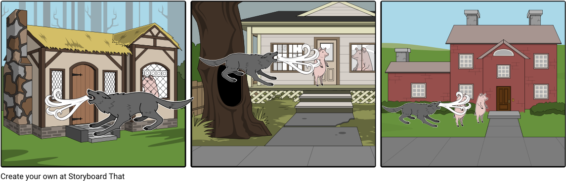 Three Little Pigs - Cartoon (1164x385), Png Download