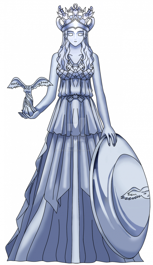 Saint Seiya Statue Athena Hades Mythologie By Hadesama01-dbk4jif - Athena Statue Seiya (500x866), Png Download