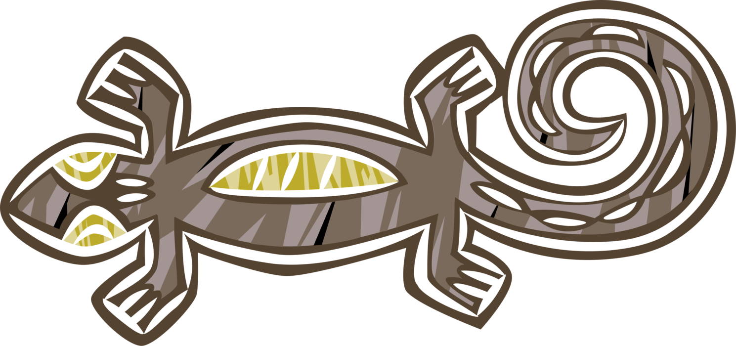 Vector Illustration Of Salamander Lizard-like Amphibian - Illustration (1489x700), Png Download