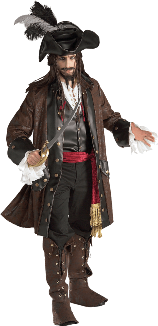 Mens Grand Heritage Caribbean Pirate Costume - Adult Pirate Costume Men (800x1268), Png Download