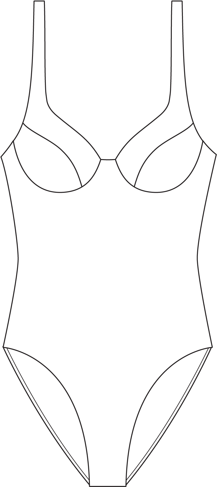 Comfortable High Back Wire One Piece - Maillot (1667x1667), Png Download