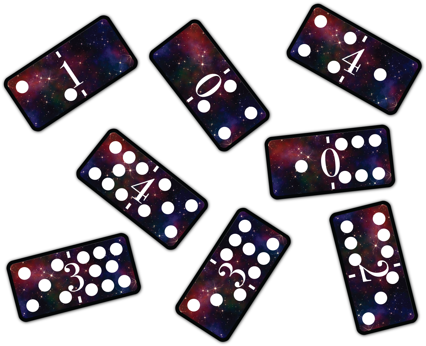 A Set Of Strange And Scrambled Dominoes - Dominoes (1600x1189), Png Download