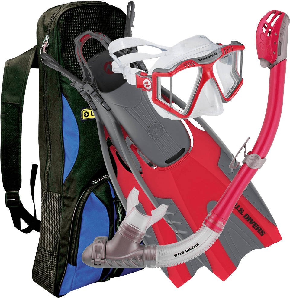 Divers Men's Lux Lx Mask With Purge Pivot Fins And - Bag (1000x1000), Png Download