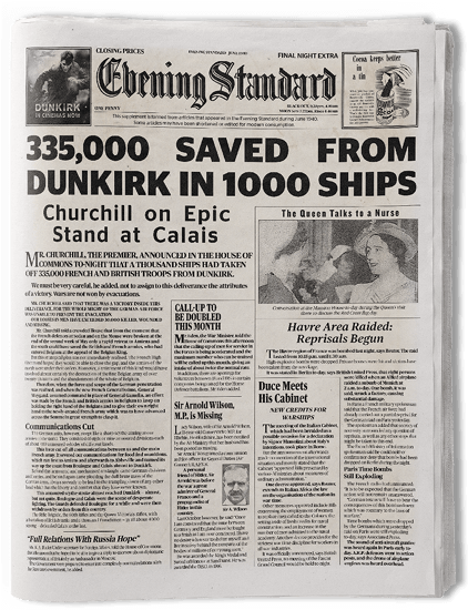 Esi Casestudy Warnerbros Dunkirk - Dunkirk Newspaper Article 1940 (910x620), Png Download