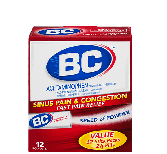 Bc® Sinus Pain & Congestion - Household Supply (614x541), Png Download