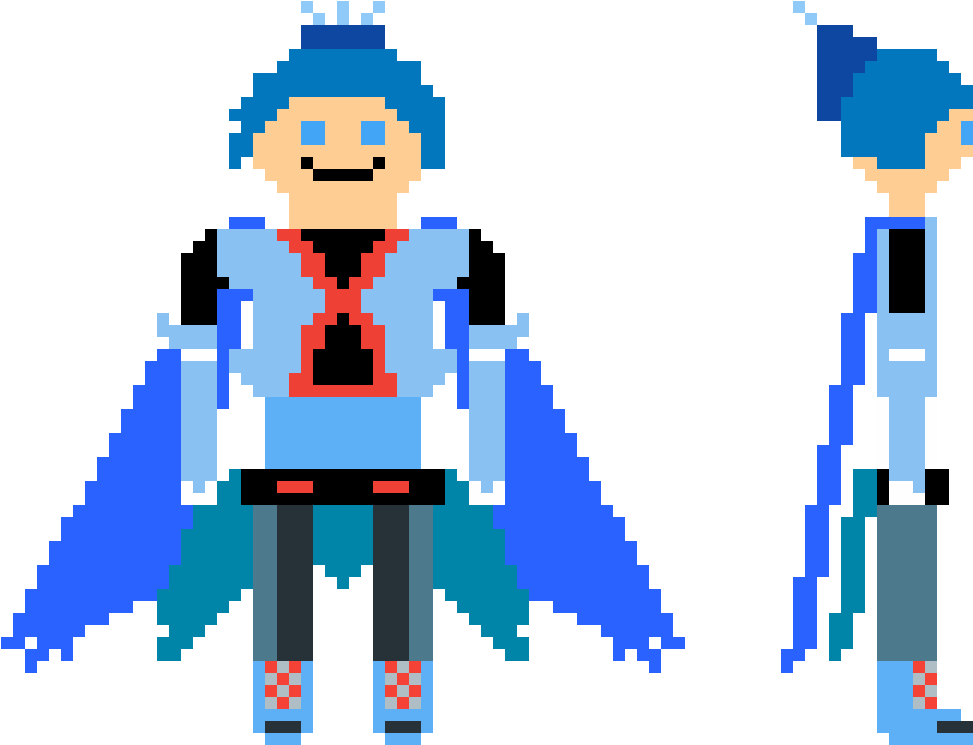 Blue Eon Side View - Cartoon (1200x1200), Png Download