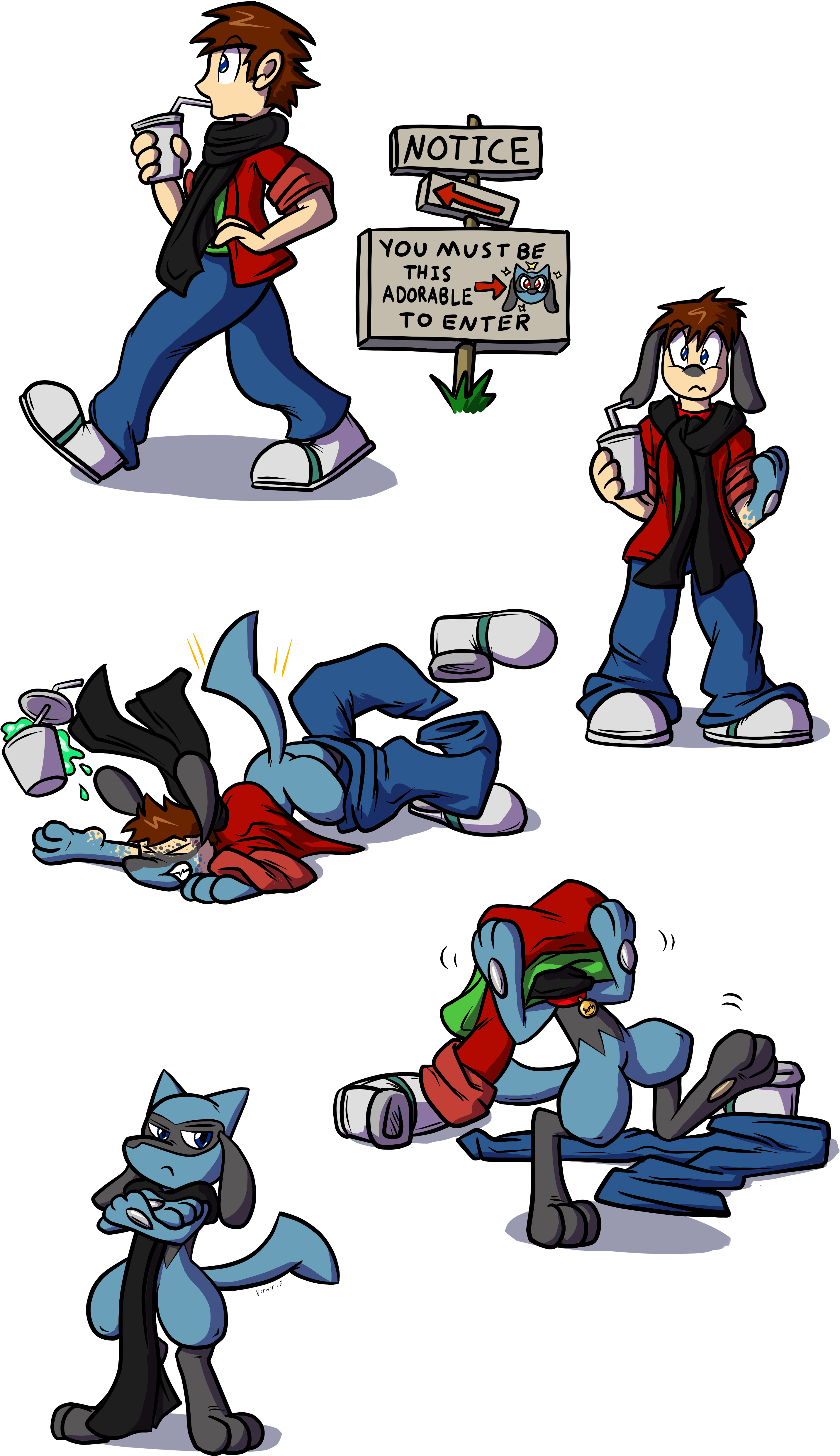 Riolu Zone - Riolu Human (3000x5260), Png Download