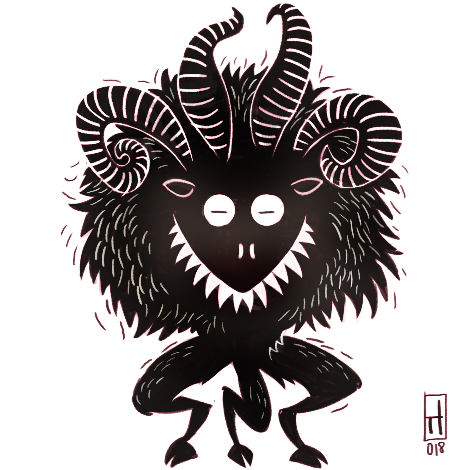 What Can A Scary Furry Devil Figure Like The Krampus - Illustration (3678x2069), Png Download