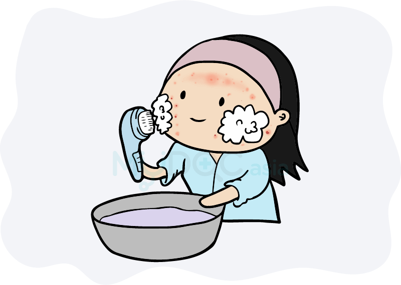 Acne Skin Use Facial Cleansing Brush (800x570), Png Download