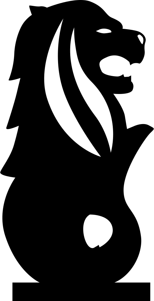 Png File - Merlion Silhouette (504x980), Png Download